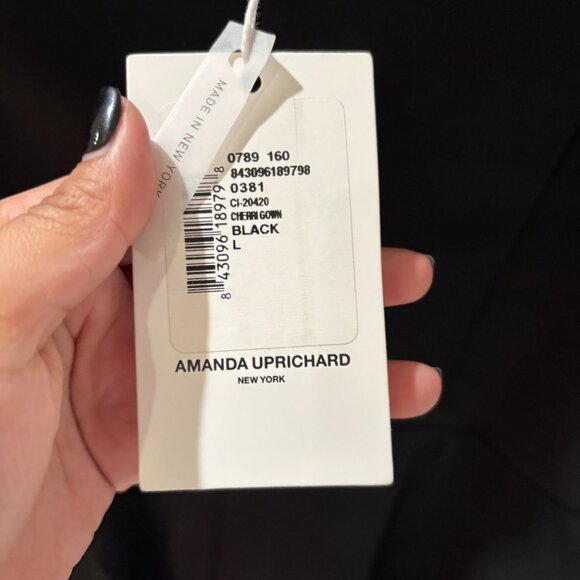 NWT | Amanda Uprichard Revolve Cherri Gown Black Strapless Full Length Large - Picture 5 of 5